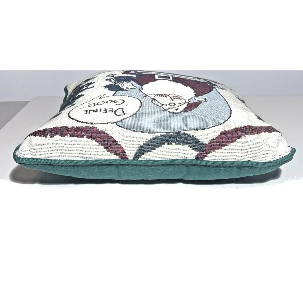 Hallmark Shoebox Christmas Throw‎ Pillow Santa Define Good Tapestry 12
